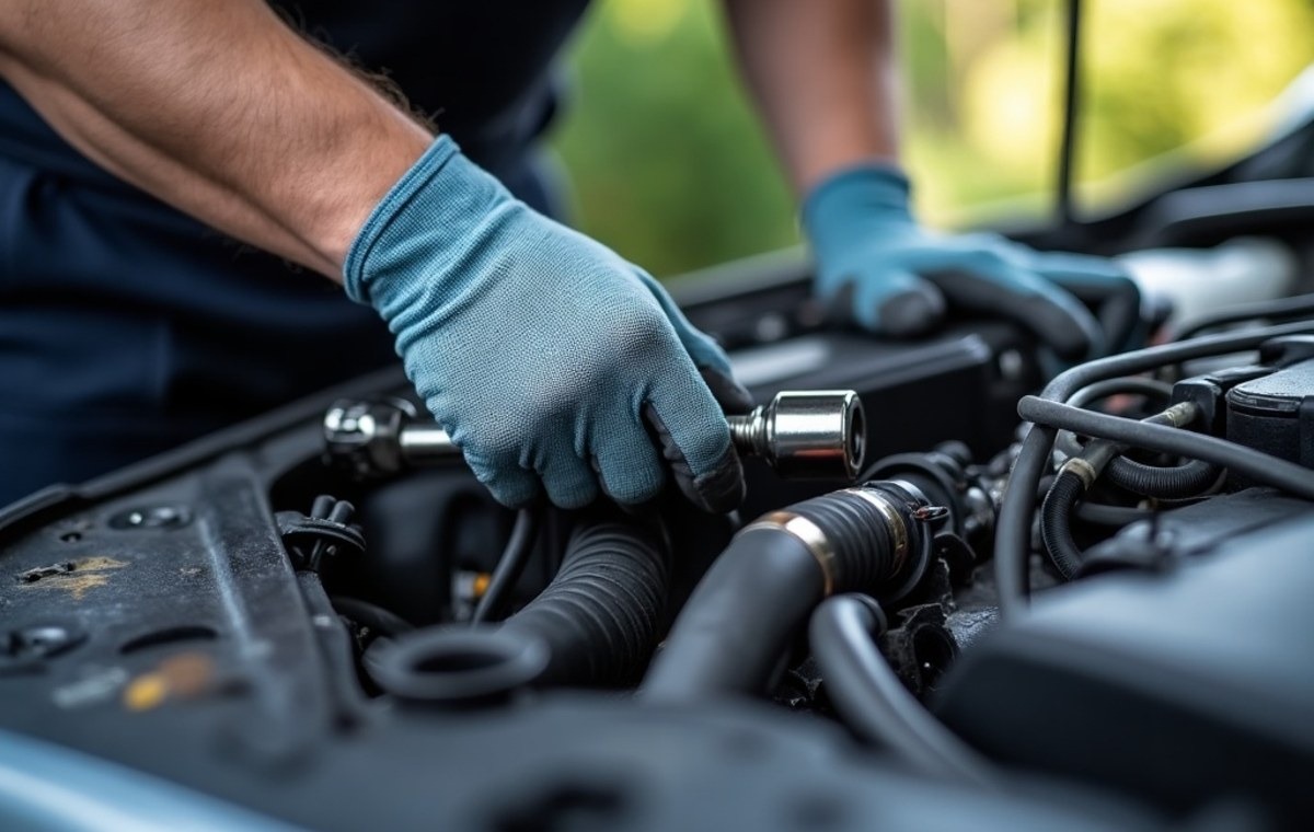 Ventura mobile mechanic at work during a service visit
